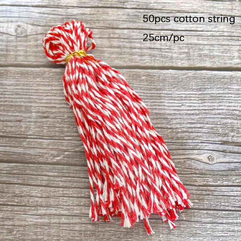 50pcs Vintage Natural Jute Rope Twisted Cord DIY Craft Cotton String DIY Sewing Wedding Decoration Gift Tag Packaging Rope