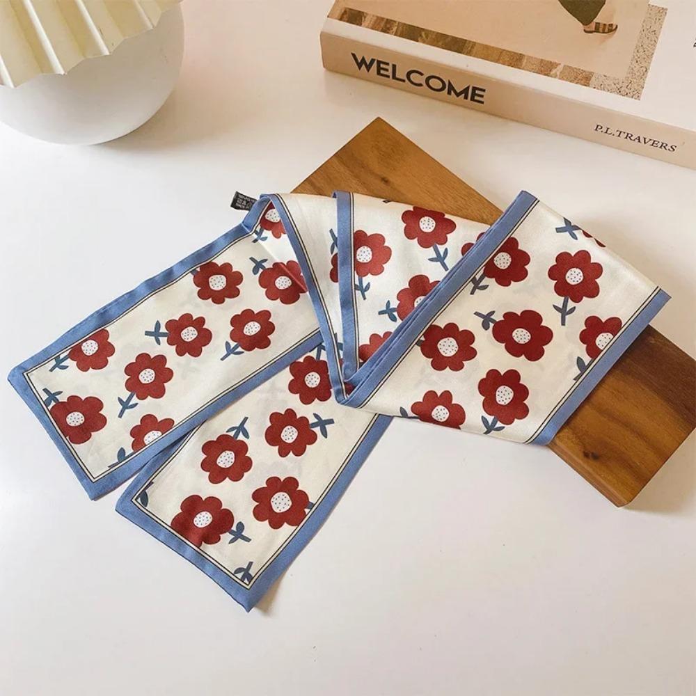 Fashion Printing Letter Hair Ribbons French Elegant Long Headband Bag Strap Accessories Girls Bow Knot Long Hair Scarf HairBand