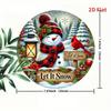 Vintage Snowman Winter Wreath Sign Round Iron Wall Decor