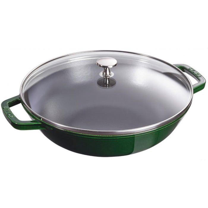 STAUB Wok Avec Couvercle En Verre 30 Cm Basilic