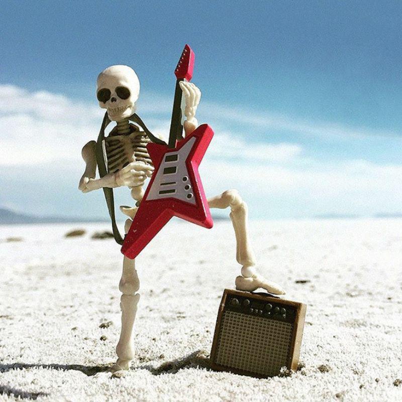 Modelo Humano Esqueleto Bones Móvil Pose Cráneo Cuerpo Completo Mini  Figura Juguete Adorno de Escritorio Halloween