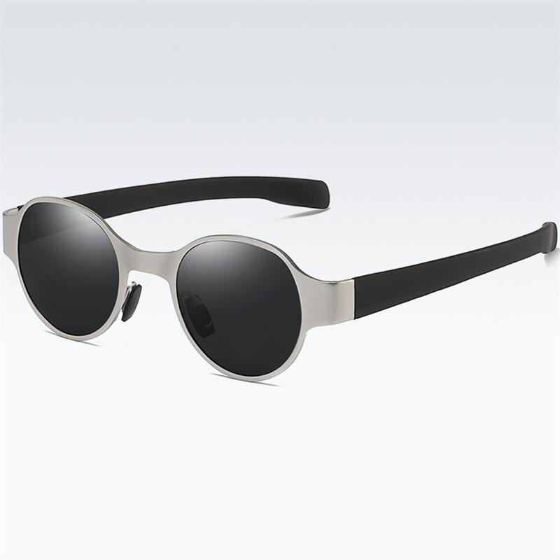 Ochelari de soare polarizați cu cadru rotund vintage AORON Design punk Accesorii de exterior Anti-orbire UV400 Ochelari de pescuit pentru conducere