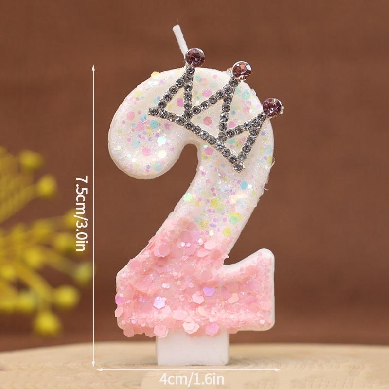 Birthday Number 0-9 Candles Crown Number Candles Happy Birthday Cake Decorated Baby Shower Insert Decor Festival Supplies