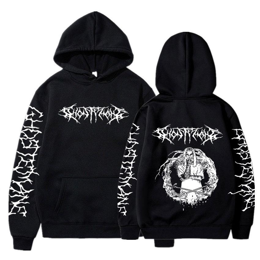 Ghostemane Mikina s potiskem na obou stranách Pánská Móda Hip Hop Metal Rock Mikiny Gotické Oversize Mikina Tepláková souprava Streetwear