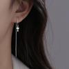 Yi Xuan Celebrity High-End Long Tassel Cross Dangle Earrings for Women