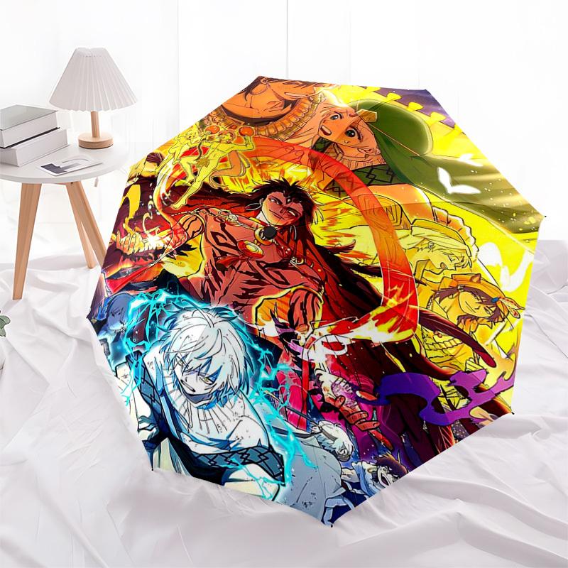 1pc Outdoor Umbrella with Anime Characters - Automatic Opening/Closing, Portable 3-Fold Design, 8-Rib Iron Frame - Perfect Gift for Fans, Travele