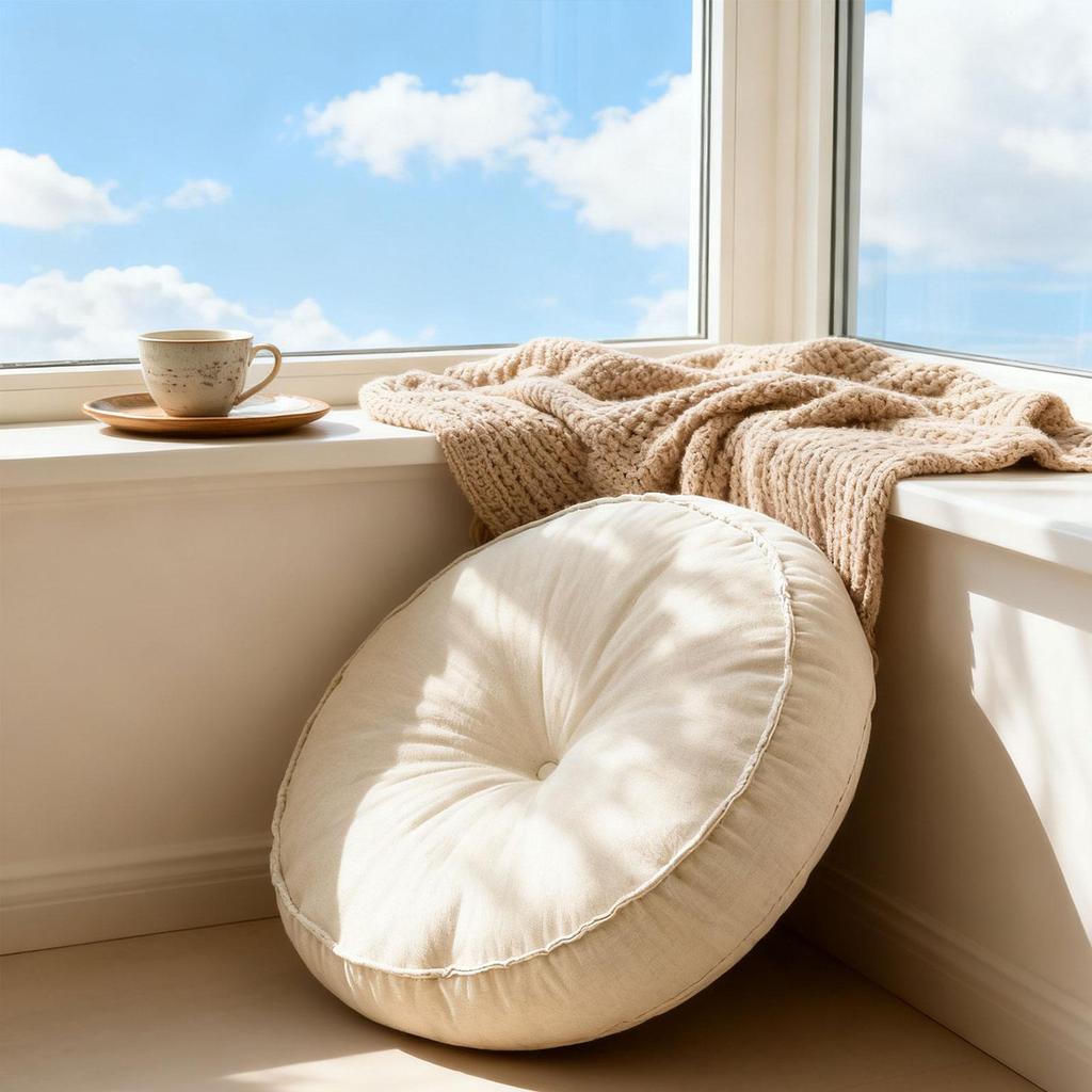 Round Floor Pillow, Multipurpose Floor Cushion Pad, Seating Cushion for Sitting Office