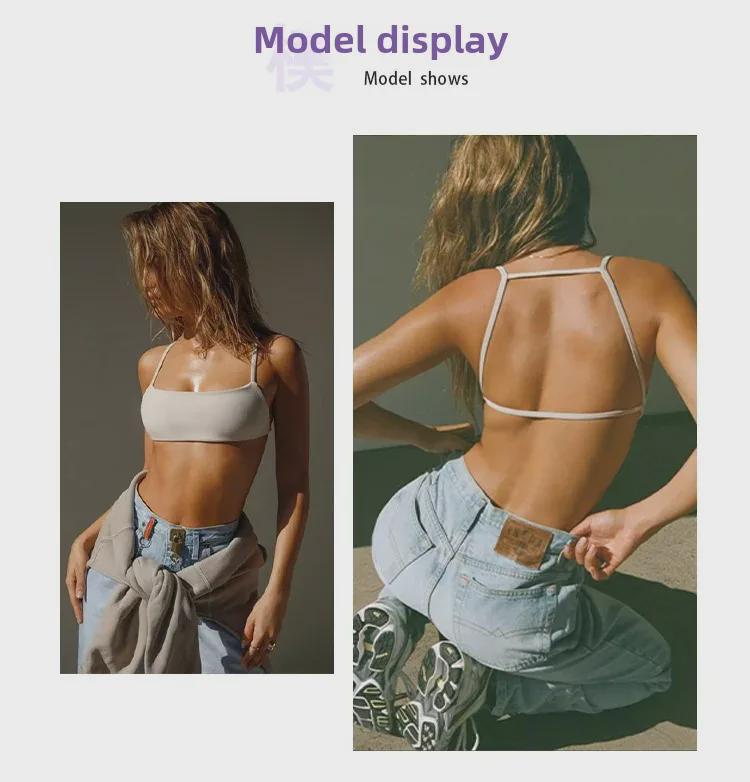 Women's Fitness Sports Bra with Chest Pad - Stylish Back, Supportive for Yoga & Running