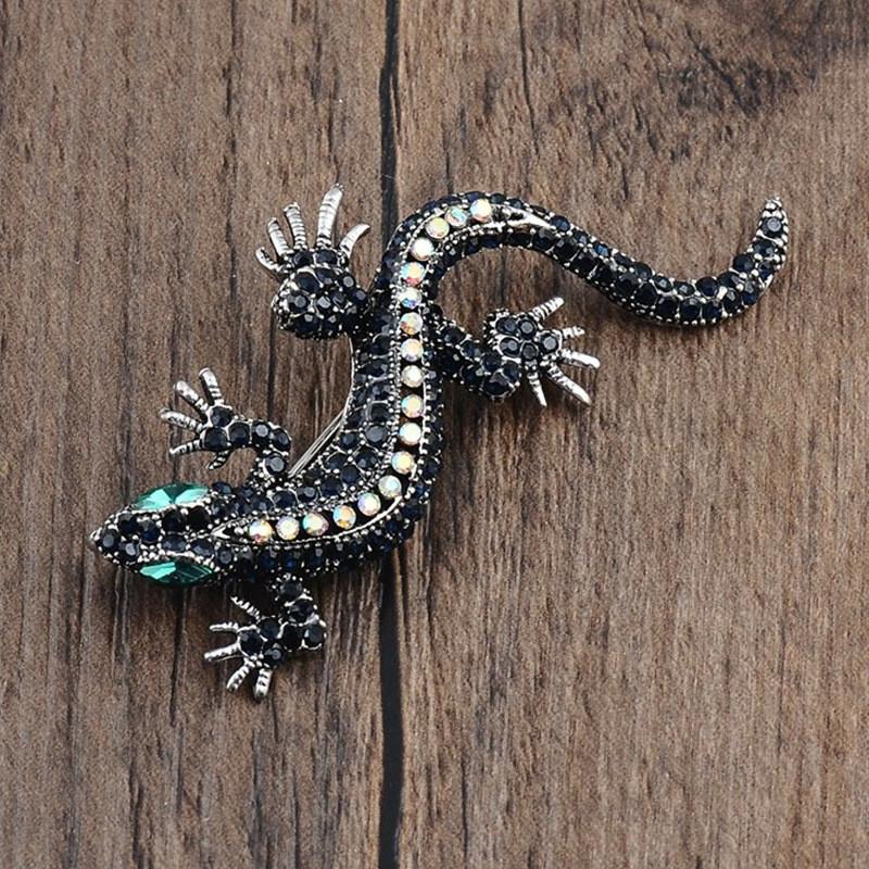Retro Lizard Brooch Vintage Animal Alloy Pin For Men Women Gift