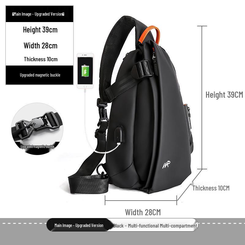 Korean Style Men's Crossbody Chest Bag – Fashionable, Multifunctional, Casual Shoulder Bag Backpack