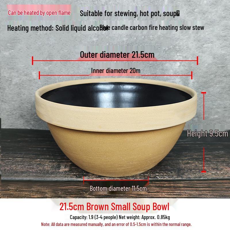Handcrafted Earthen Pot Bowl - Coarse Pottery Stew and Tableware
