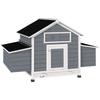 Wooden Chicken Coop for Outdoor Use with 2 Nests, Removable Tray, Perches, Waterproof Roof, 150x100x96.5 cm, Grey