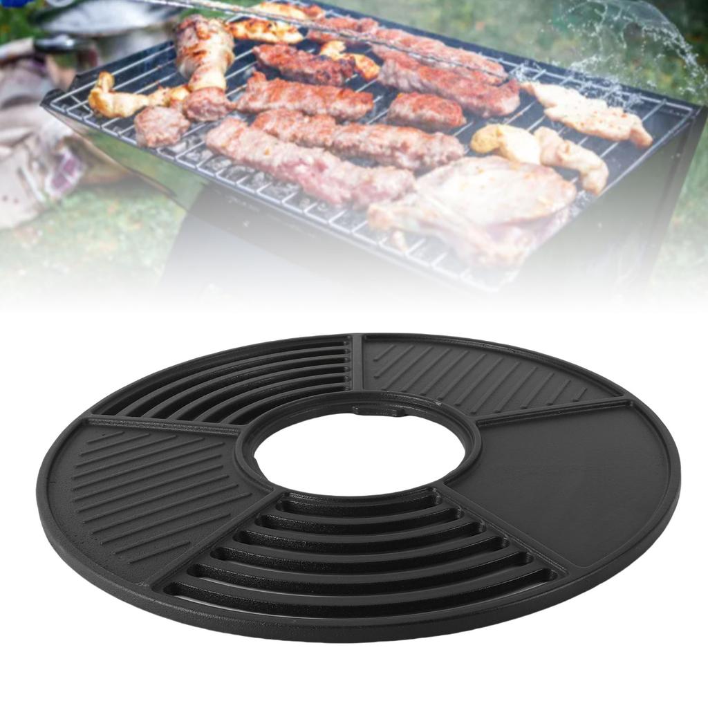 Grt Cast Iron   Grill, 42cm Non Stick Coated Round Cooking Grill for Outdoor Party Gathering Grills