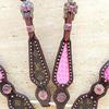 WILDRACE Premium Horse Show Saddle Tack Western Leather Headstall Breast Collar (Two Sets)