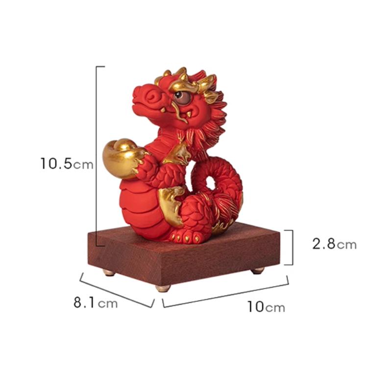 1PCS 10x6.4x10.5cm Stone Zodiac Dragon Ornament Divine Dragon Gift Lucky Desktop Mascot Office Home Decoration Gift