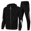 Mens Casual Sportswear Set Hooded Long Sleeve Top Full-Length Pants Lightweight Athletic Outfit