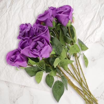 10Pcs Artificial Rose Bouquets Realistic Fake Roses Stems Wedding Party Home Decor DIY Floral Arrangements Fake Roses with Stems