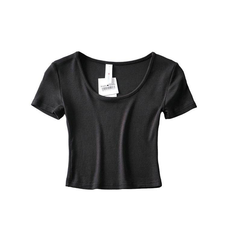 YPFF Women's Slim Fit Short Sleeve Active T-Shirt - Solid Color for Spring/Summer Workouts and Yoga