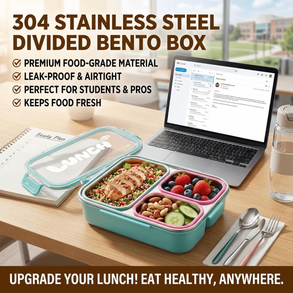 Divided Lunch Box Food Grade Leakproof Storage Box Portable Camping Food Container Student Worker