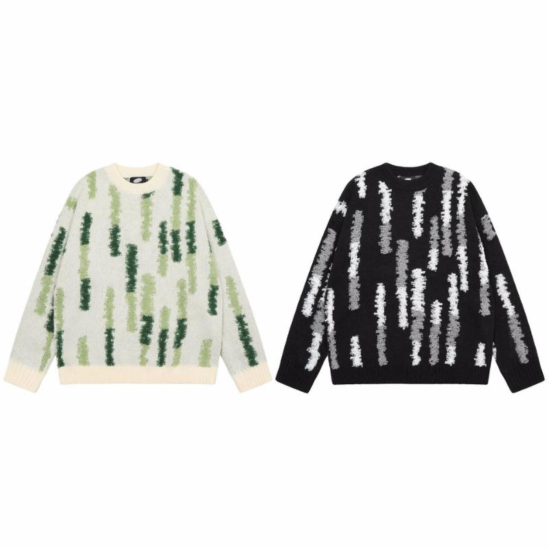 Autumn and Winter Tide Street Color Lazy Wind Coarse Knitwear Tide Men and Women Sweater Lovers