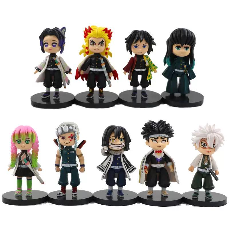 Demon Slayer Chibi-style Sitting Tanjiro And Zenitsu Agatsuma Toy Figurine/car Toy