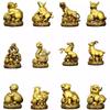 12 Chinese Zodiac Animal Figurines Set Pure Copper Rat, Ox, Tiger, Rabbit, Dragon, Snake, Horse, Goat, Monkey, Rooster, Dog,Pig