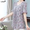 Nya Damkläder Lösa Rundhalsad Blommig Elegant Mode Tröjor Tryck Kortärmad Tunn Sommar Casual T-shirts