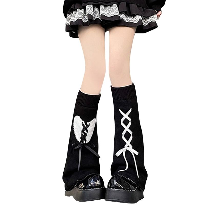Summer Solid Bandage Pile Sock Bows Sweet Pantyhose Subculture-Japanese-Cute Style Jokers Leg Covers for Womens