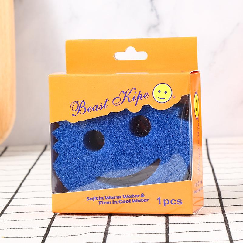 Cute Smiley Face Loofah Sponge Scrubber for Kitchen and Dishwashing