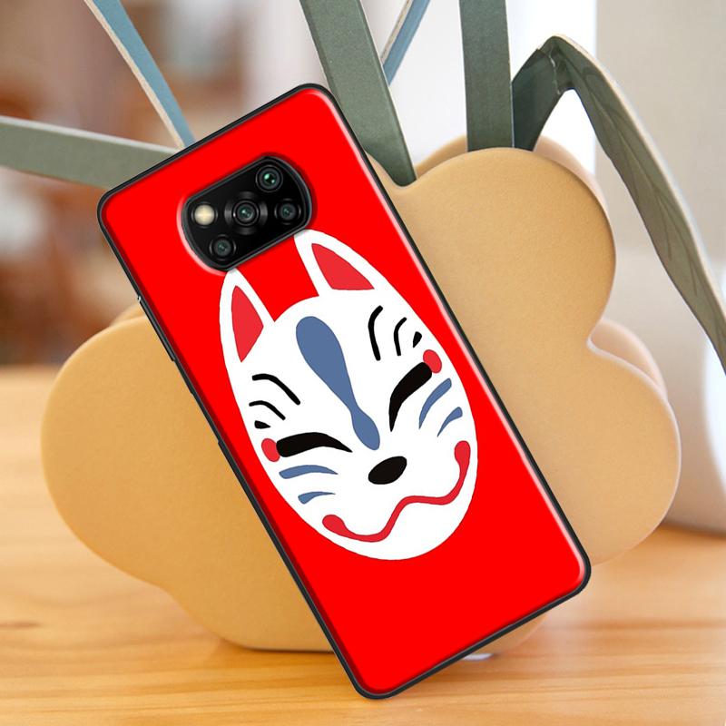 Japanische Kitsune Fuchsmaske für Xiaomi Mi 10T 11T Pro Mi 11 Lite Hülle für POCO M3 Pro M4 F3 X3 GT X3 Pro Handyhülle