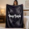 Deep Purple Print Flannel Blanket Cozy Lightweight Plush Throw Blanket For Bed Sofa Household Use