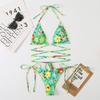 Women's Sexy Multi-Color Digital Print Lace-Up Bikini Swimwear