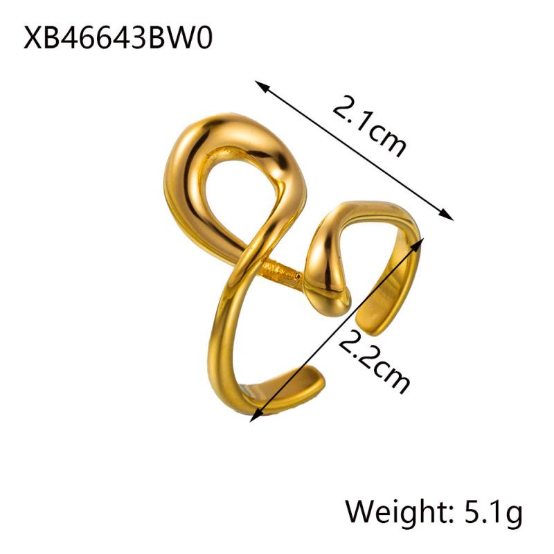 

CARLIDANA Stainless Steel Silver Color Open Irregular Circle Finger Rings Titanium Steel Personalized Geometric Open Ring Women resizable