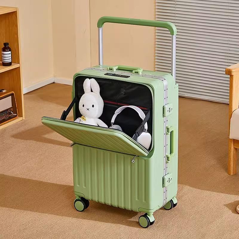 Wide Handle Front Opening Luggage 20" Suitcase Laptop Bag Multifunction Password Trolley Case Carrier 28-Inch Large Capacity