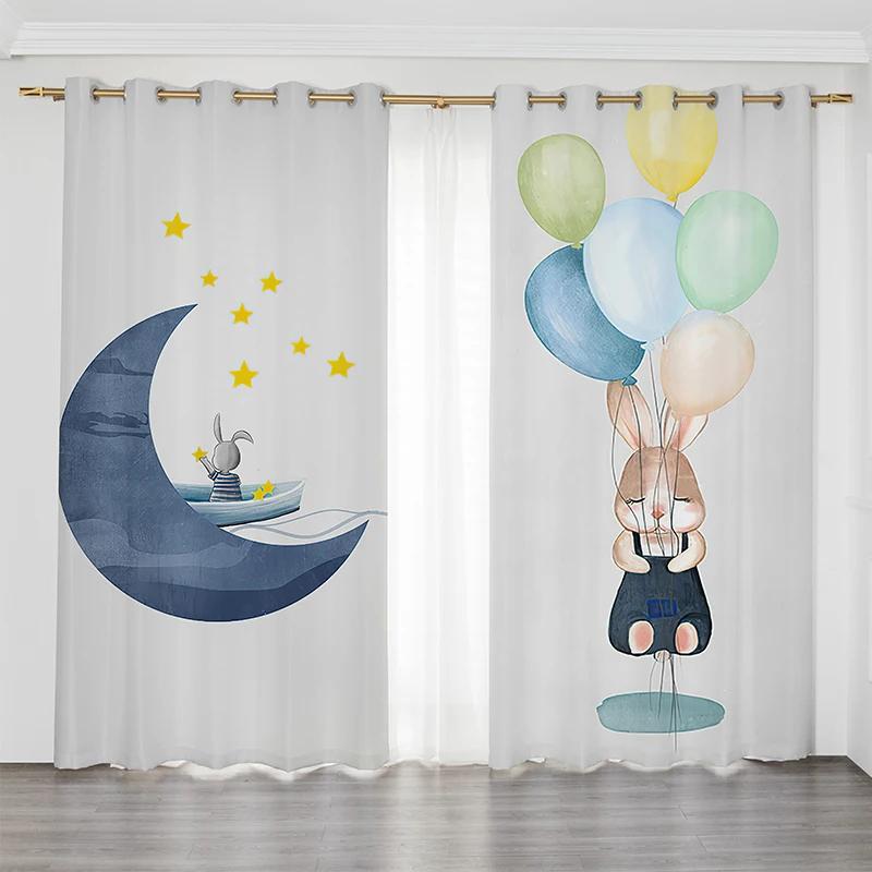 New Cheap Cartoon Elephant Bird Giraffe Lion Zoo Digital Printed Curtain for Blinds Windows Bedroom Living Room Kitchen