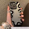 The New English Black Pattern Is Suitable for Apple 17 Mobile Phone Case iPhone16Pro New 15Pro Advanced Sense 14 Europe and America