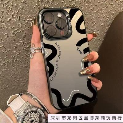 The New English Black Pattern Is Suitable for Apple 17 Mobile Phone Case iPhone16Pro New 15Pro Advanced Sense 14 Europe and America