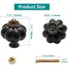 6 or 12 Pcs of Elegant Black Pumpkin Vintage Ceramic Knobs for Cabinets - Complete with Mounting Screws, Ideal for Dresser, Drawer and Door Decor