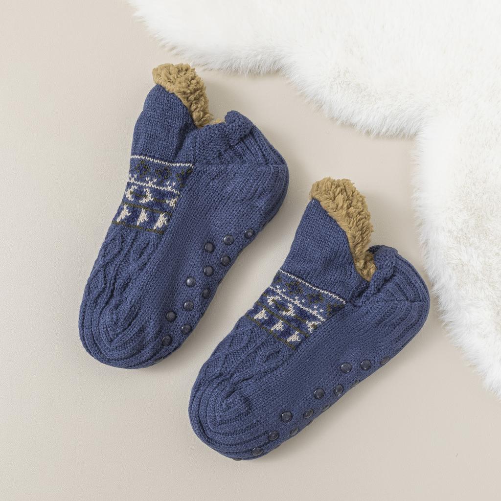 Winter Floor Socks, Sock Covers with Thick Velvet, Female Adult Adhesive, Anti Slip and Warm Indoor Home Socks, Male Socks, Shoe Covers