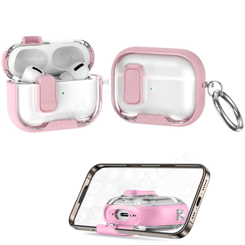 For AirPods Pro 3 Earphone Cases Safety Lock & Phone Stand Design for AirPods Pro 3 Full Drop Protective Cover for AirPods Pro 3