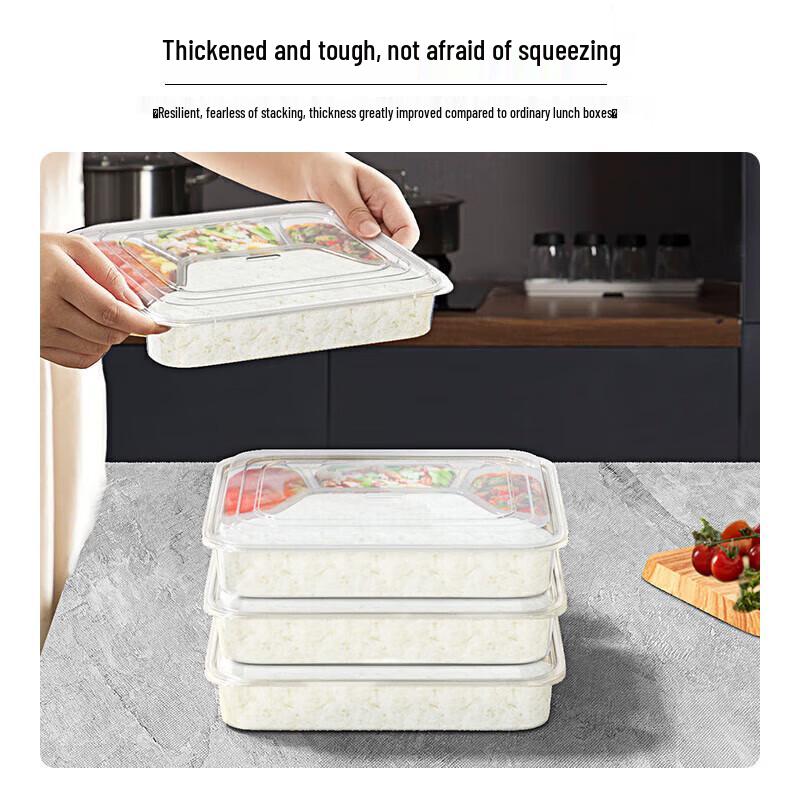 Yuanzhenghe 5-Compartment Disposable Food Containers, 1500ml
