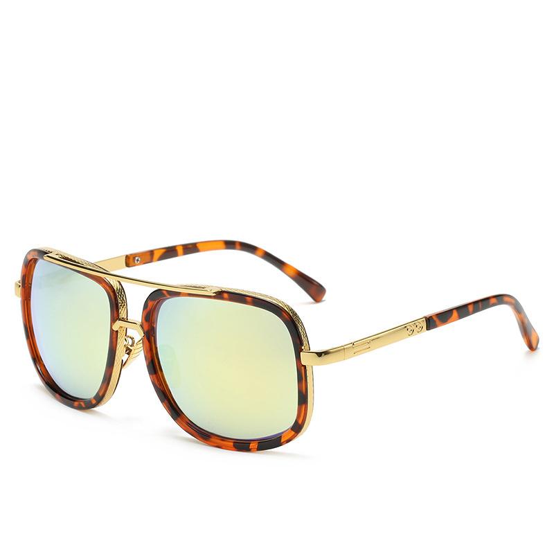 Fashion Square Sunglasses Vintage Metal Sun Glasses Men's Outdoor Sport Travel Sunscreen Sunshade Non-polarized Glasses