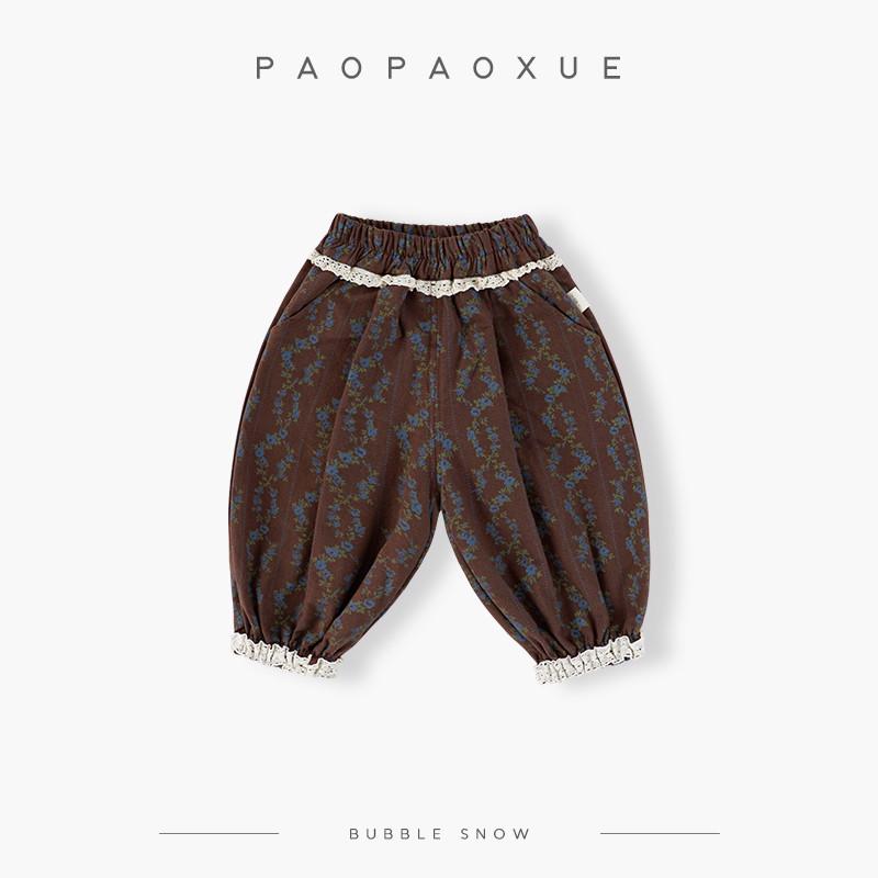 

Korean-Style Cute Lantern Lace Pants for Toddler and Baby Girls - Autumn Mori Floral Casual Pants 80 cm бежевый