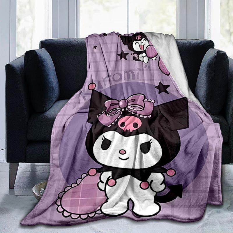 1pc Kuromi's Cute Halloween Adventure Blanket, Soft Throw Blanket, Warm Cozy Bedding Decor, Living Room, Travel, Camping, Car Blankets, Beach, Office