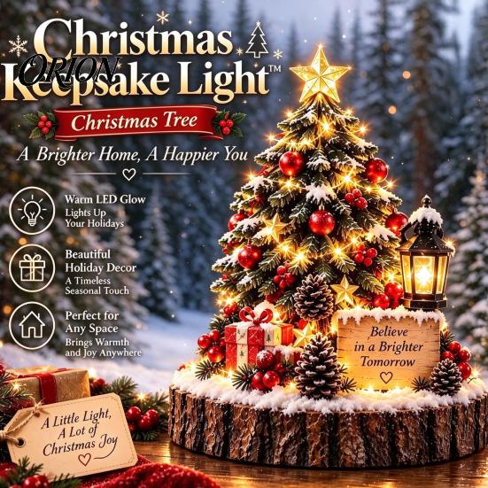 Resin Christmas Micro Landscape Lighted Ornament, Night Light, Decorative Figurine with Desktop Decorations LED Light for Bookshelf and Holiday
