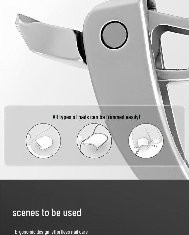 Premium German Large Opening Anti-Splash Nail Clipper for Thick Nails - Flat Edge, High-End Design