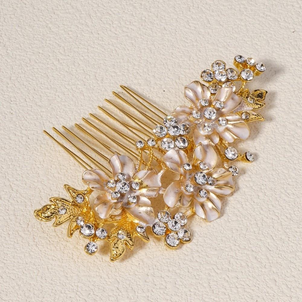 Alloy Bride's Hair Comb Rhinestone Hair Accessories Fashion Flower Hairpin  Festive Gifts