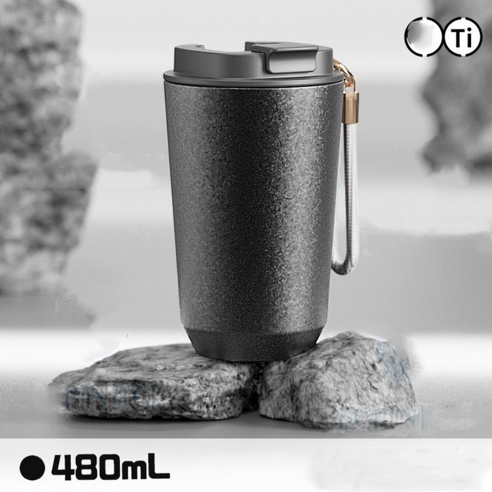 Coffee Travel Mug Titanium Liner Thermal Insulated Coffee Mug with Lid, Leakproof Coffee Thermos Tumbler for Hot&Cold Drinks