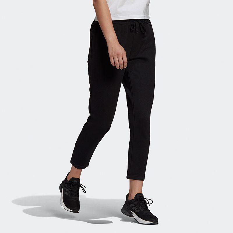 adidas Knitted Sweatpants Women's Black Moderate Tapered Pants GM5626