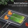 Fish Grill Basket Stainless Steel Flat Braai Grid Large BBQ Grilling Basket Steaks Vegetables Outdoor Camping Cooking Accessory